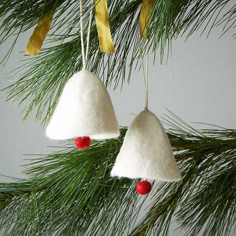 adornos decorativos navidad tejido campanas ideas