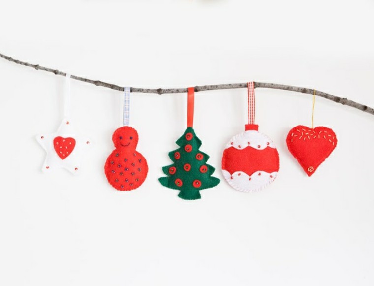 adornos decorativos navidad tejido guirnalda ideas