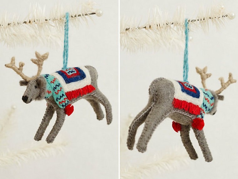 adornos decorativos navidad tejido renos colgar arbol ideas