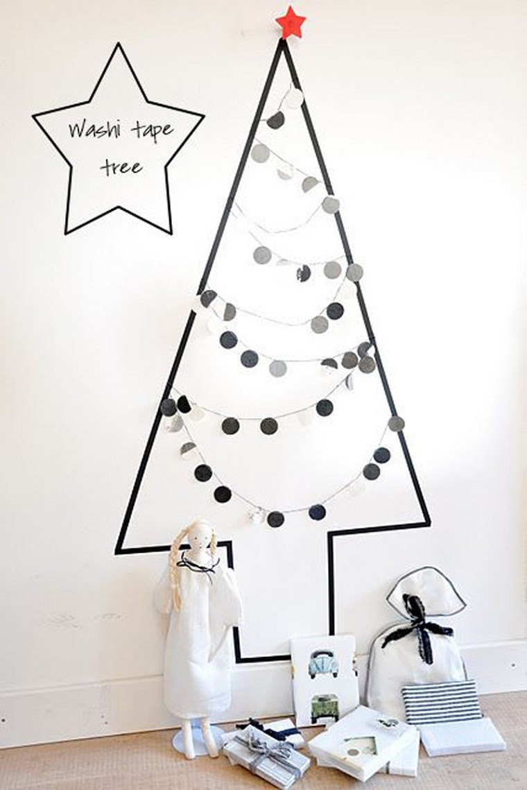 adornos navidad mininalista arbol pared moderno