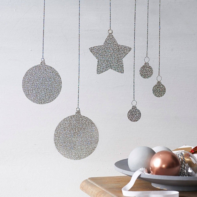 adornos navidad estilo mininalista pintados pared modernos