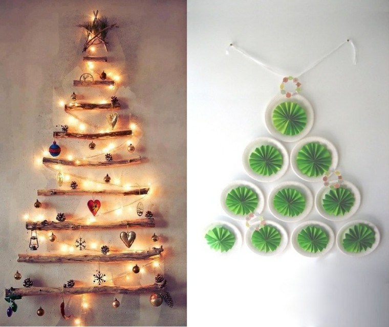 festive tree decorations with lights