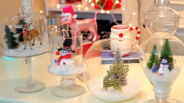 adornos navideños ideas vidrio figuras