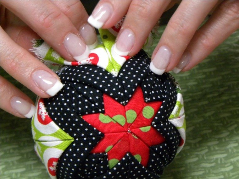 festive fabric-covered ornaments