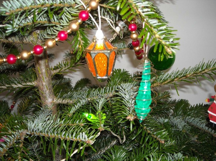 adornos estilo retro arbol navidad