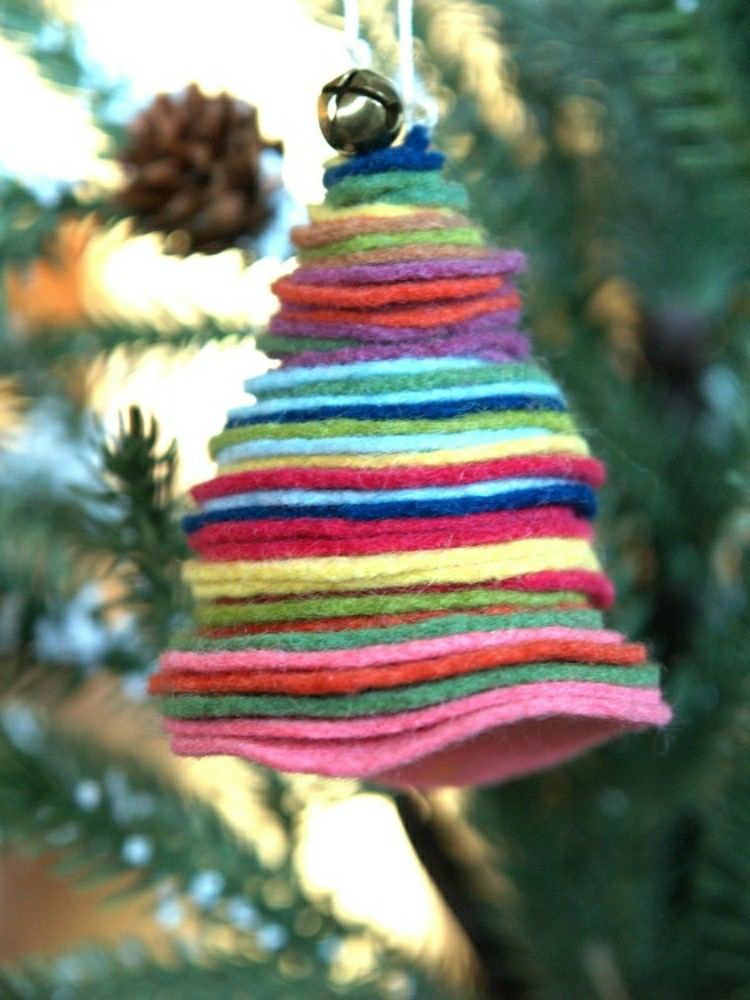 adornos navideños caseros arbolito lana