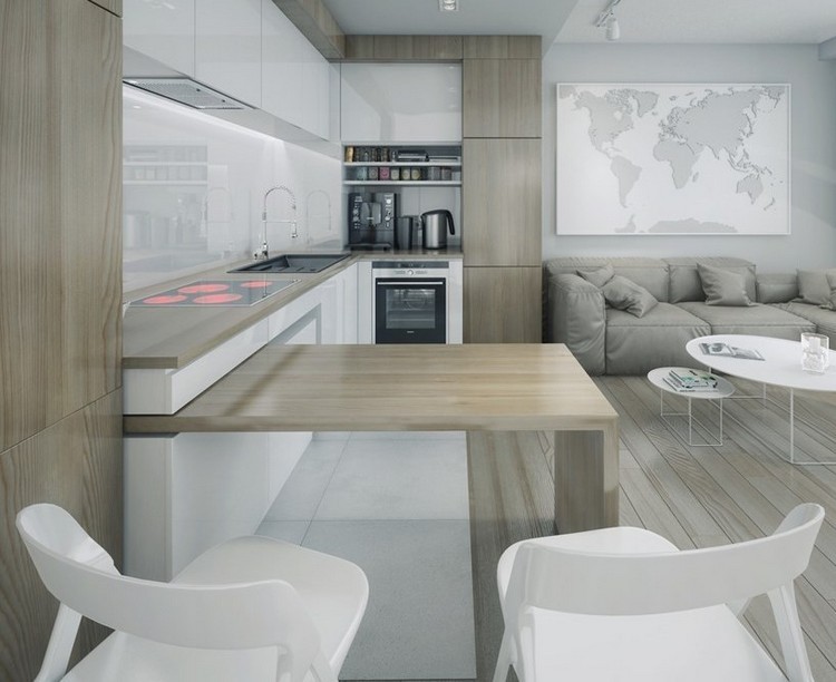 ambiente gris diseño cocina moderna