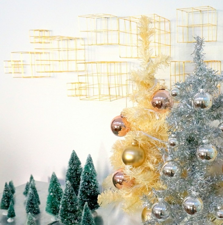arbolitos navidad color oro plata