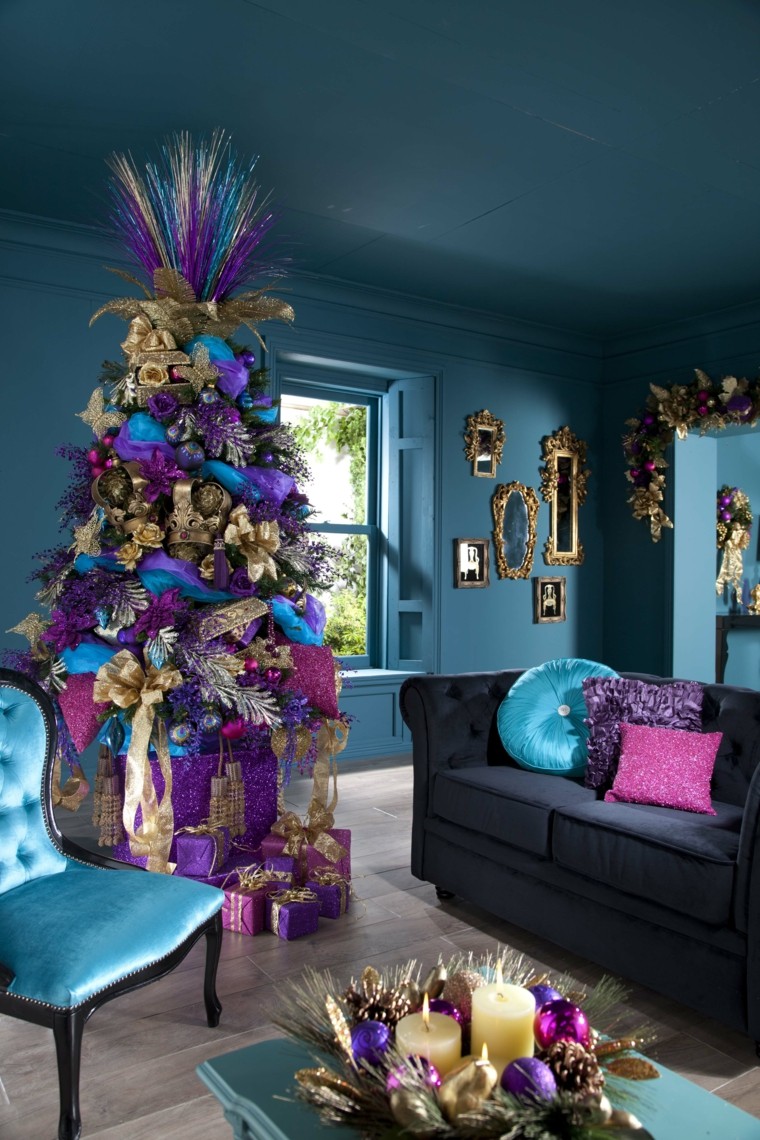 el dorado azul contraste casa estilo cojines