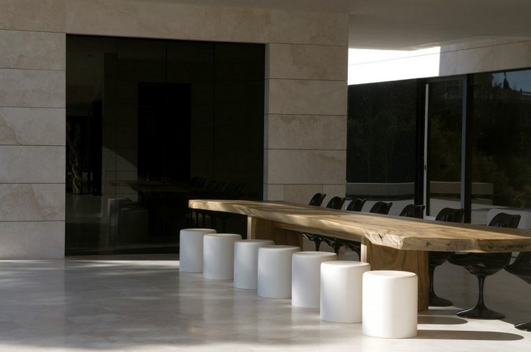 azulejo travertino suelo pared casa moderna mesa aire libre ideas