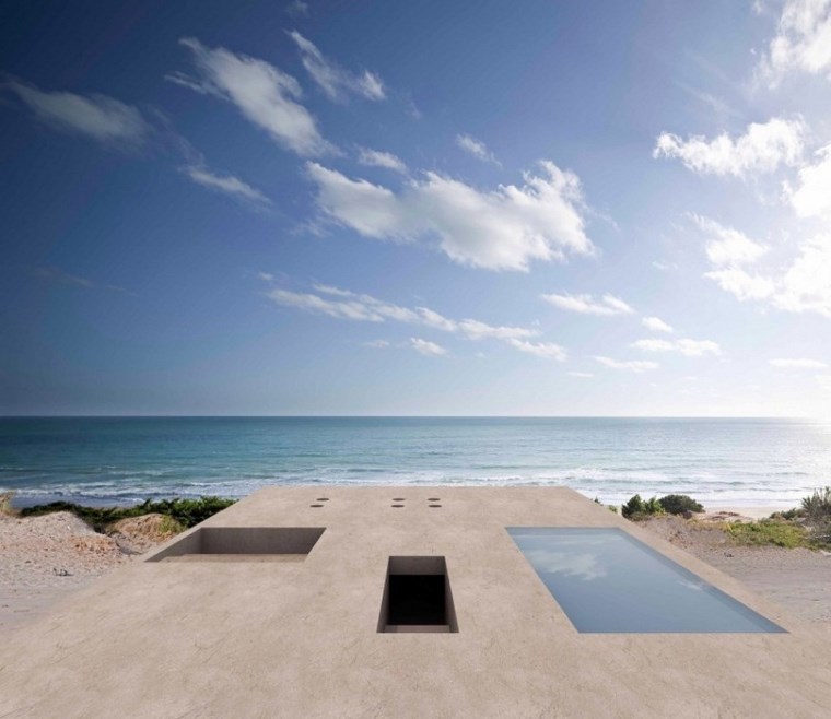 azulejo travertino suelo pared casa moderna minimalista terraza ideas