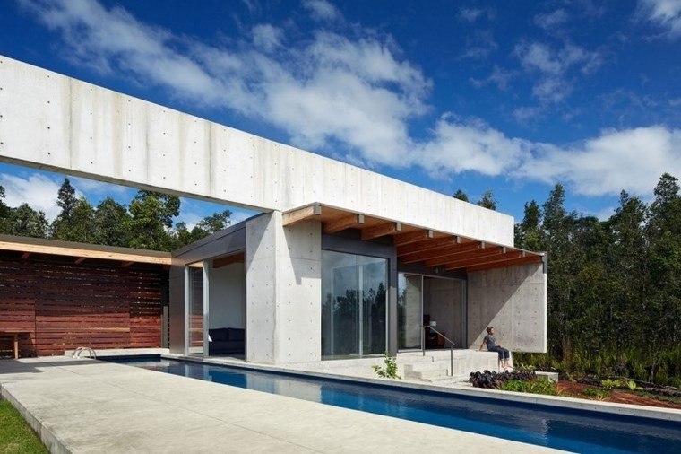 azulejo travertino suelo pared casa moderna piscina vistas ideas