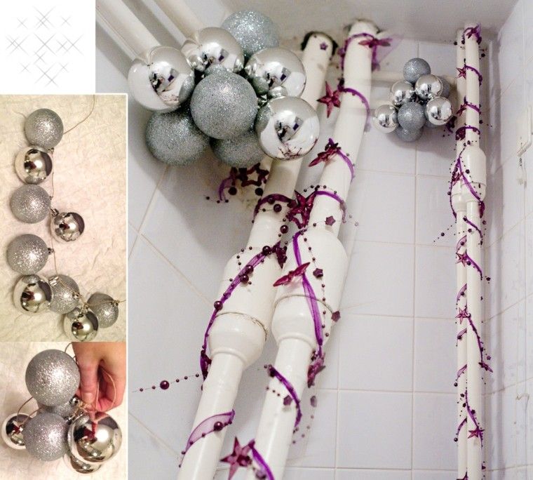 bathroom decoration with sphere ornaments