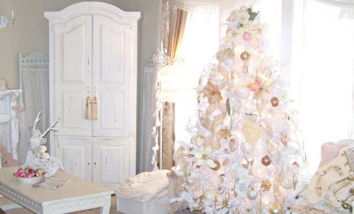 blanca navidad decoración lujosa
