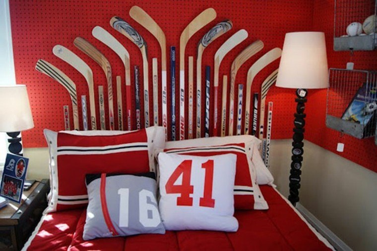 cabeceros de cama diseño variado deporte numeros