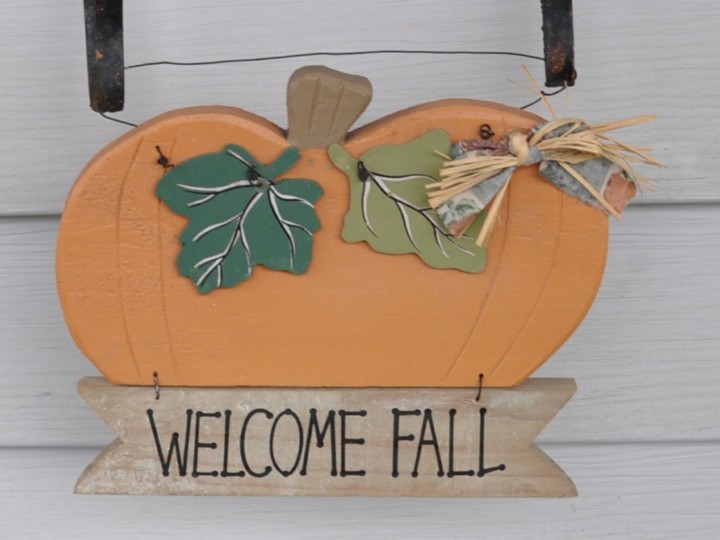 calabaza decorativa bienvenido otoño