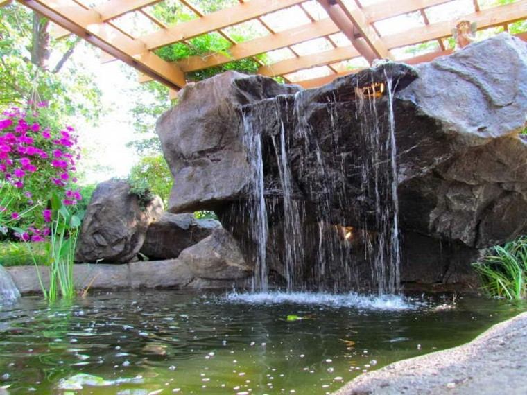 cascada jardin estanque diseño cubierto