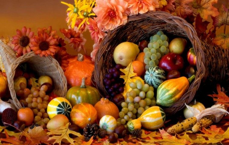 centros de mesa otoño decoracion grande frutas