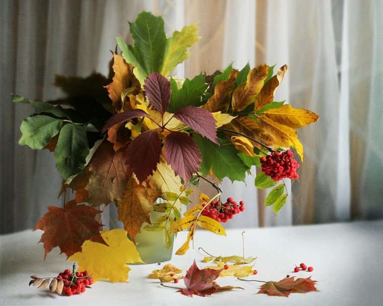 centros mesa originales ideas ramas hojas jaron otoño