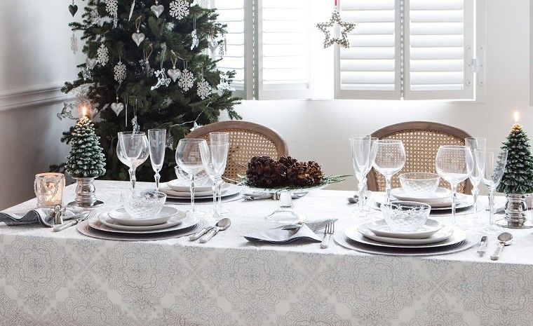 color blanco adornos elegantes casa navidad arboles pequenos mesa decorada ideas