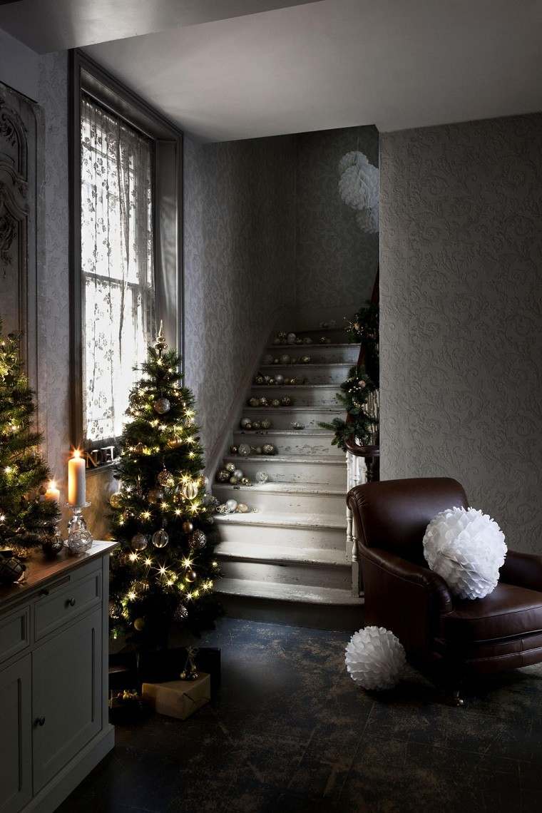 color blanco bolas grandes papel adornos elegantes casa navidad ideas