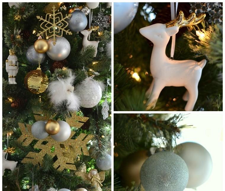 color blanco oro adornos elegantes casa navidad bolas reno arbol ideas