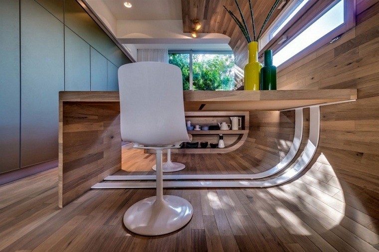 contemporaneo salon paredes maderas complementos