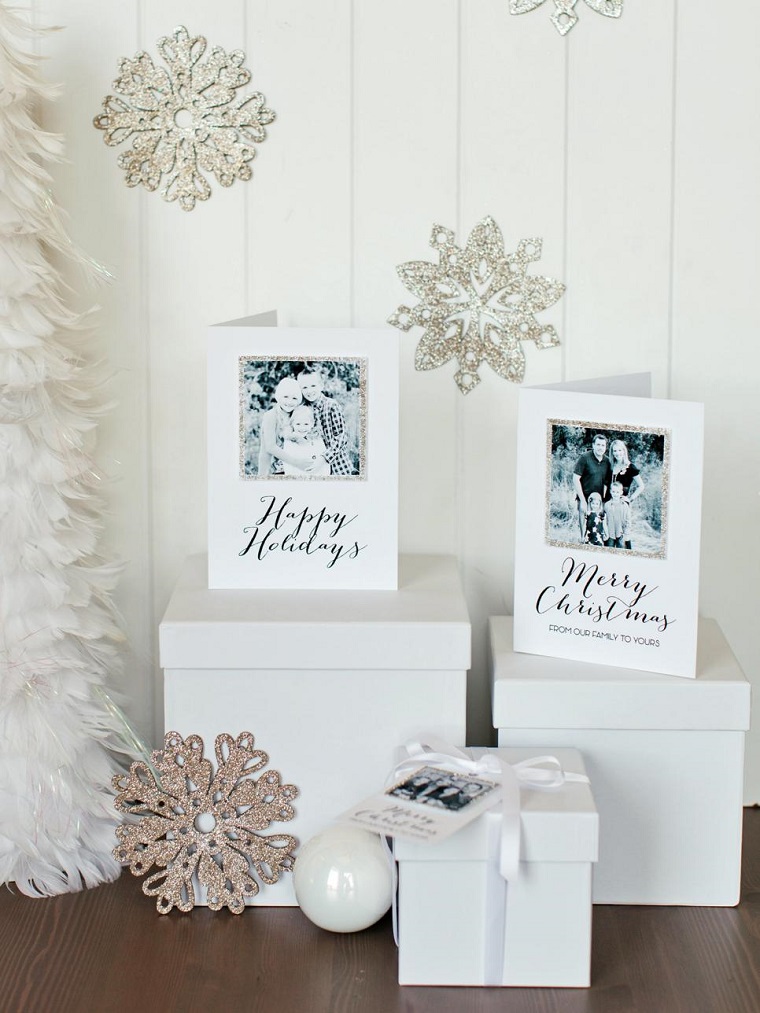 copos nieve color blanco adornos elegantes casa navidad ideas