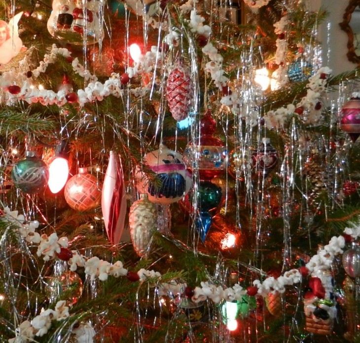 decoración arbol adornos retro