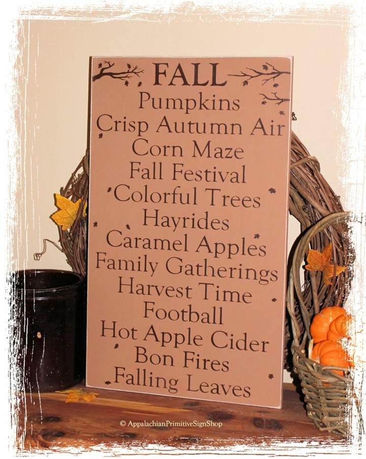 decoración cartel palabras otoño