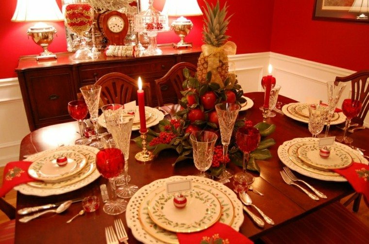 decorar mesa color rojo