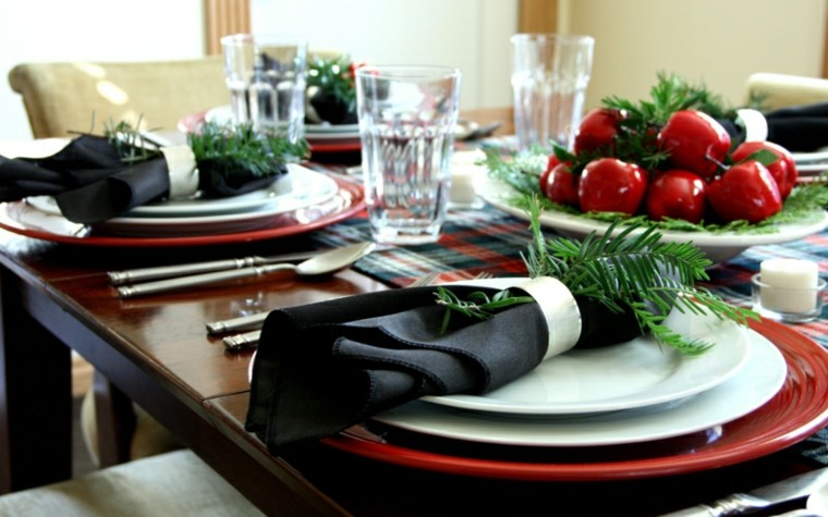 decorar mesa servilletas negras