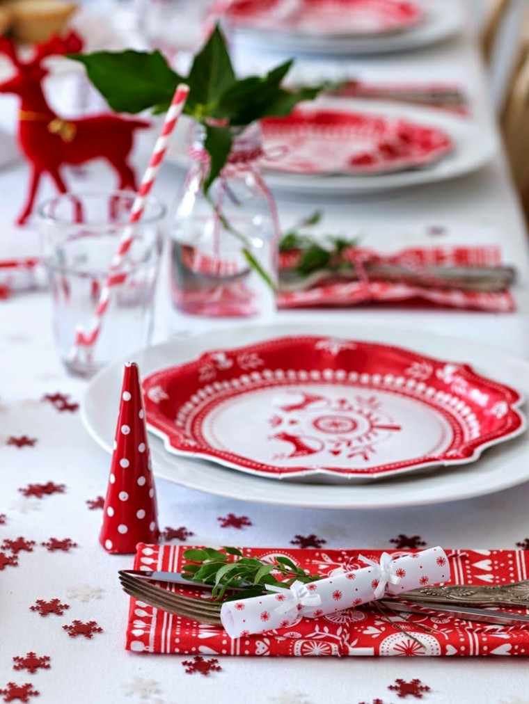 decorar mesa vajilla navidad