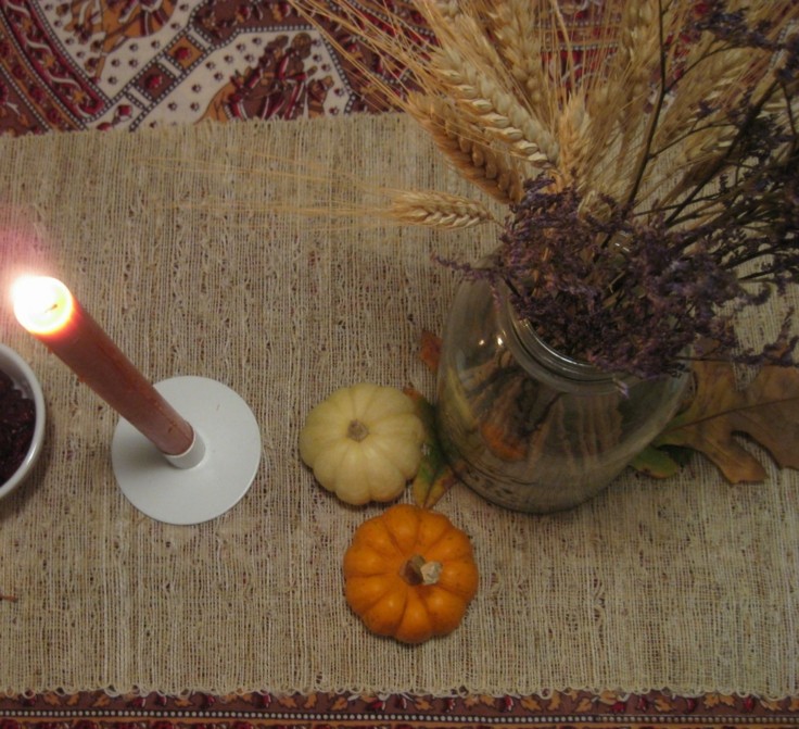 decoración natural calabazas velas