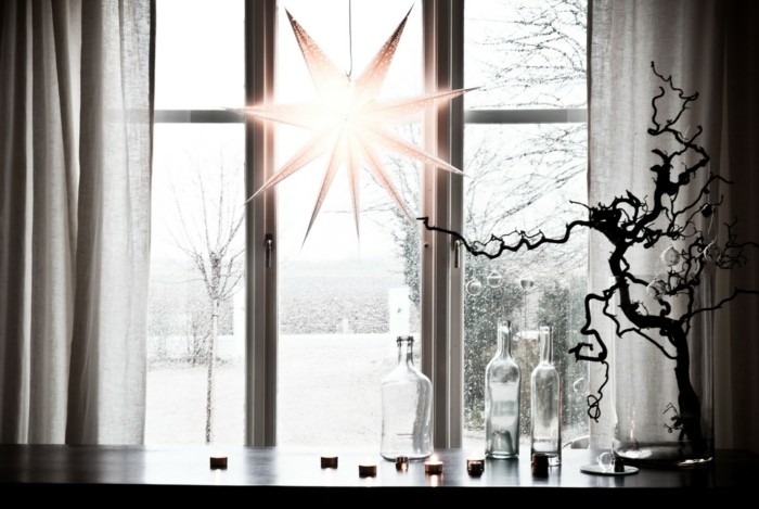 decoración navideña estrella mesa