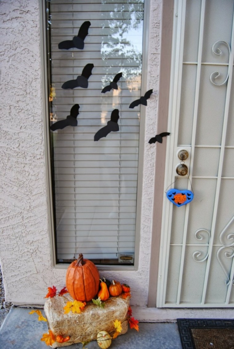 sencillla decoración de Halloween decoración adornos halloween murcielagos