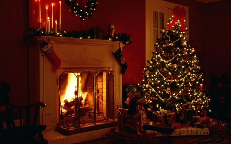 decoracion navideña chimeneas velas luces acogedor ideas