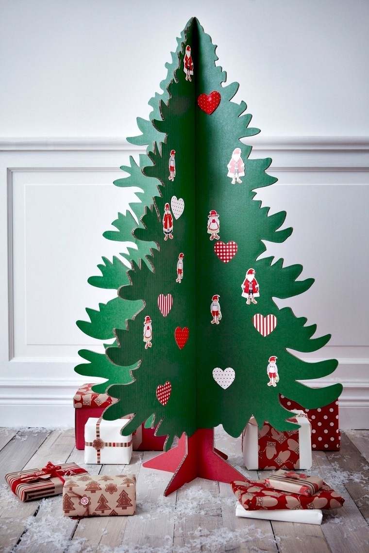 decoracion de navida colores vibrantes decorar casa arbol carton