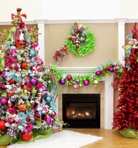Decoracion de navidad colores vibrantes para los adornos