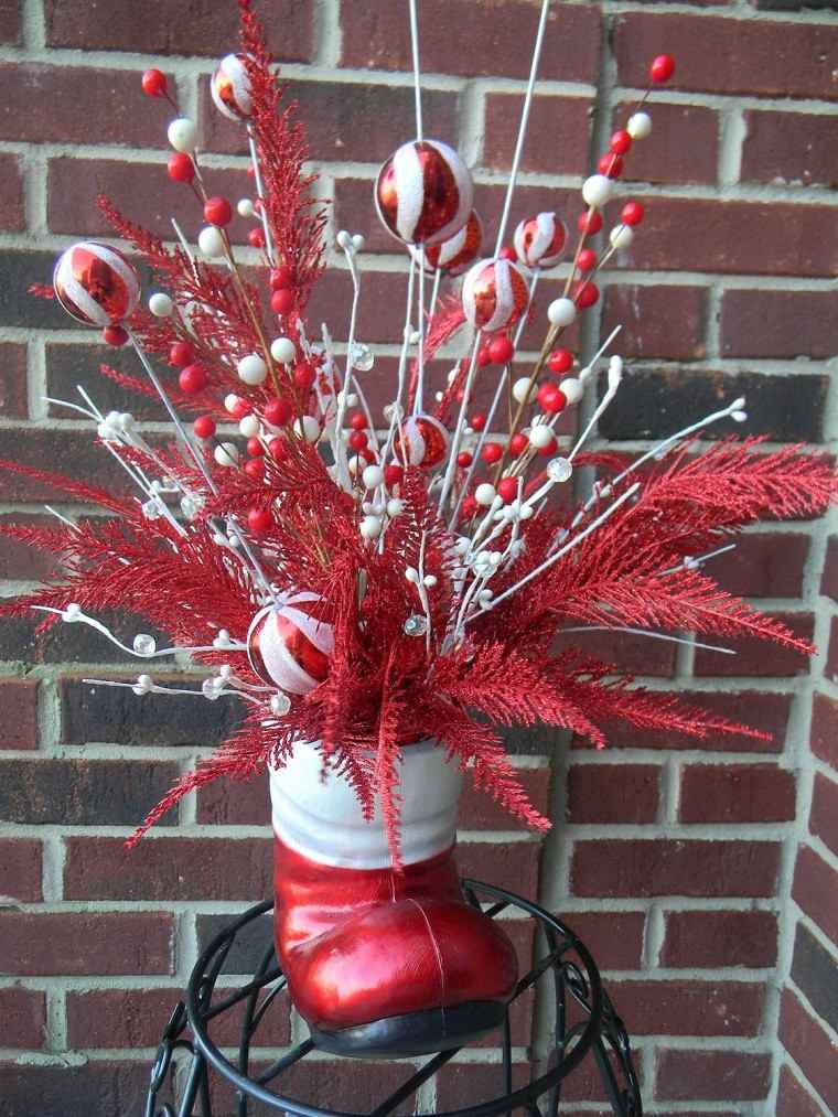 decoracion de navida colores vibrantes decorar casa bota roja ideas