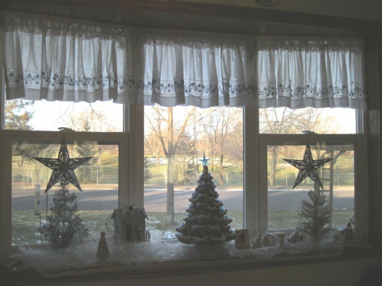 decoracion navideña ventanas arboles porcelana ideas