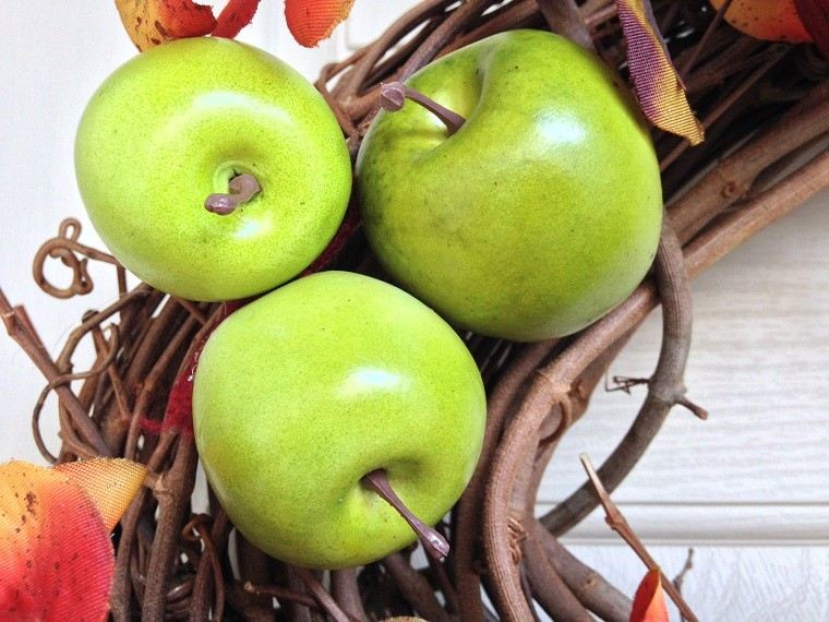 detalles manzanas coloridas diseño ramas
