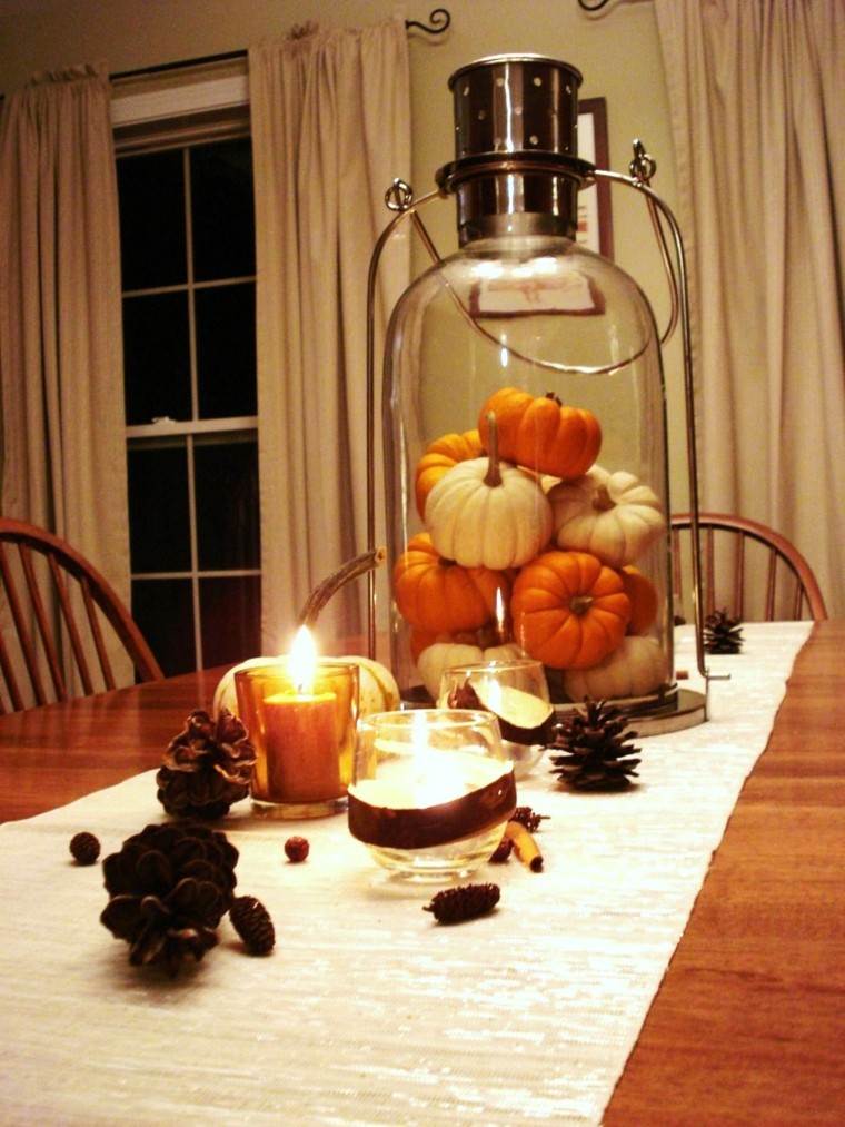 diseño decoración mesa otoño