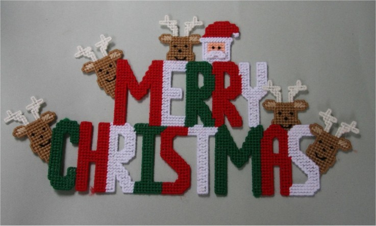 diseño letras cartel crochet navidad