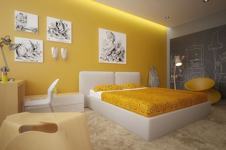 dormitorio ideas moderno paredes color otoño acogedor cuadros precioso