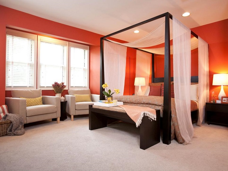 dormitorio ideas moderno paredes color otoño acogedor dosel ideas