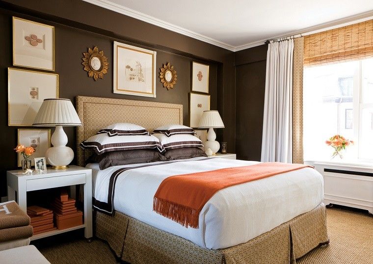 dormitorio moderno paredes color otoño acogedor elegante ideas