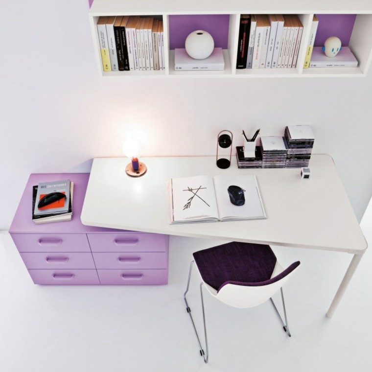 escritorio moderno con cajones lila escritorio moderno blanco cajones lila
