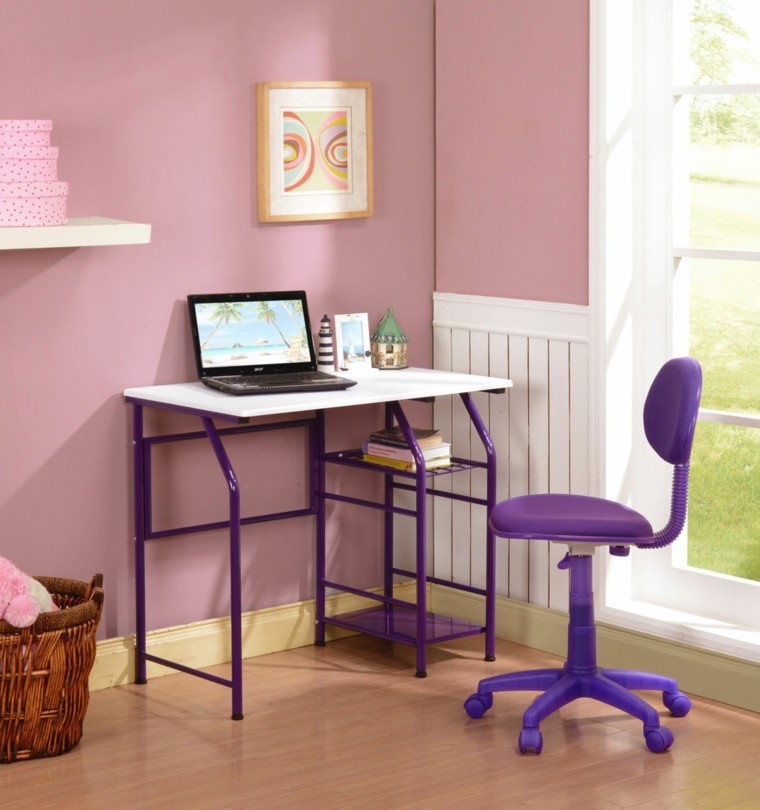 escritorio juvenil con patas moradas escritorio juvenil mesa patas moradas