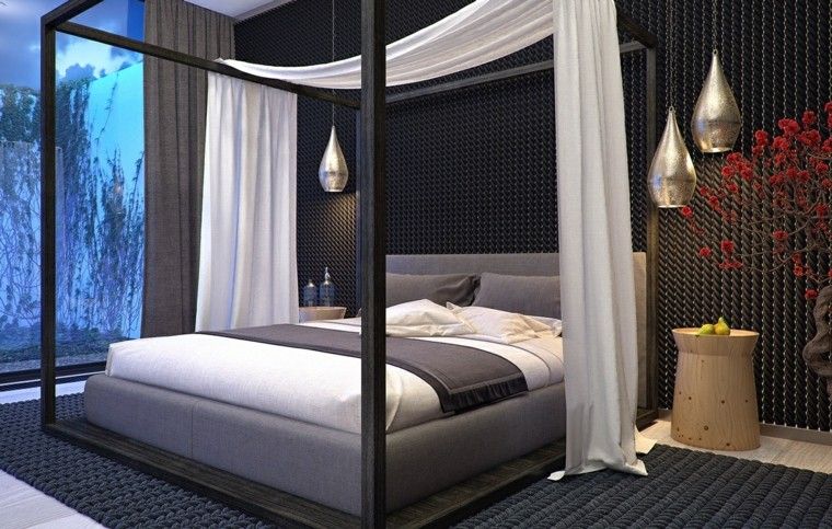 estilo sexy dormitorio masculino moderno cama dosel ideas